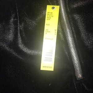 Velvet black pencil skirt